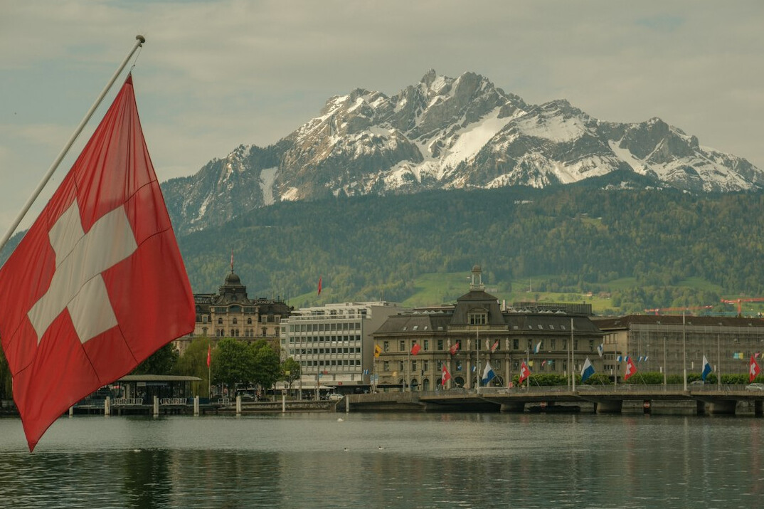 swiss flag waving