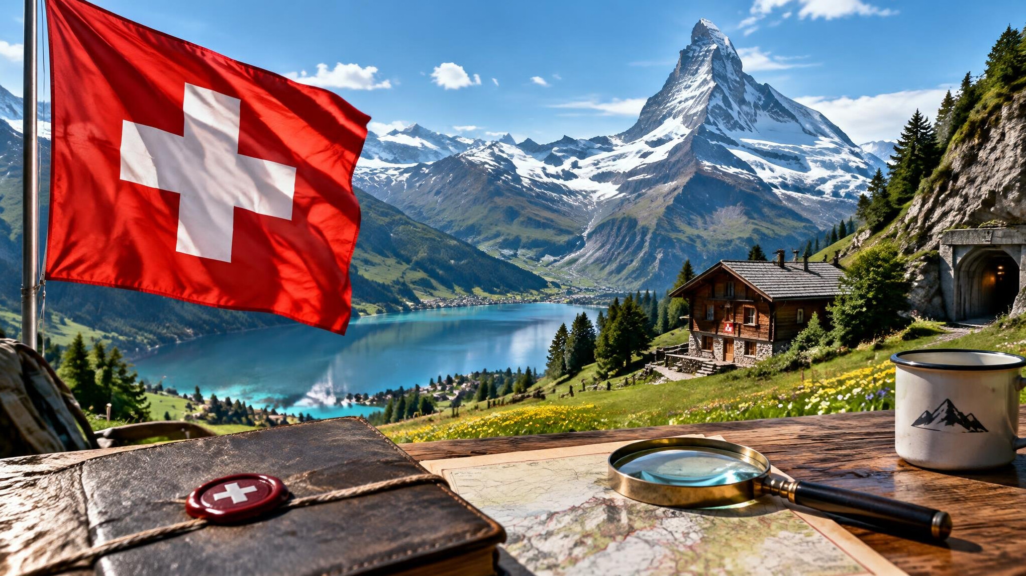 swiss flag waving